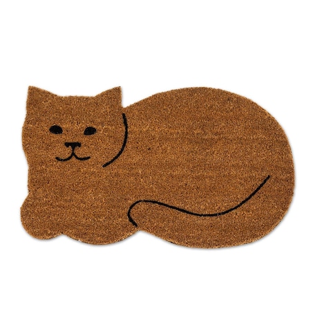 Abbott Collections 18 x 30 in. Resting Cat Shaped Doormat, Natural AB-35-PFW-SH-1390